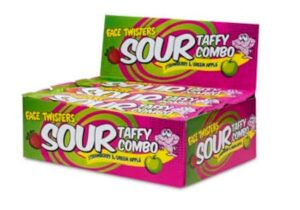 Face Twisters Sour Taffy Combo Strawberry Apple 24ct